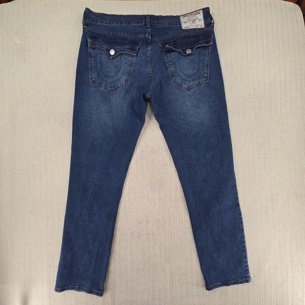 True Religion Jeans Mens 36x31 Blue Rocco Relaxed Skinny Stretch Denim Pants